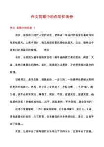 作文我眼中的色彩優(yōu)選份
