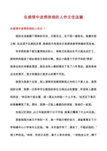 在感情中迷惘徘徊的人作文優(yōu)選篇