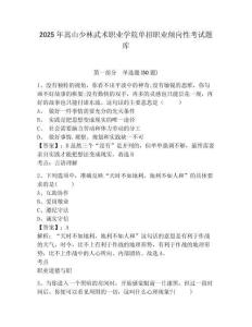 2025年嵩山少林武術(shù)職業(yè)學(xué)院單招職業(yè)傾向性考試題庫及參考答案詳解（最新）