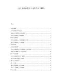 2025年超能膠項目可行性研究報告