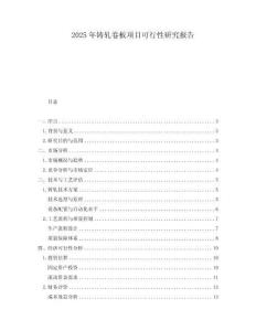 2025年鑄軋卷板項目可行性研究報告