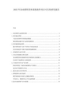 2025年企業(yè)銷售管理系統(tǒng)軟件項目可行性研究報告