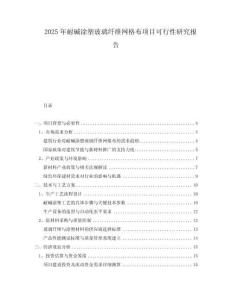 2025年耐堿涂塑玻璃纖維網(wǎng)格布項目可行性研究報告