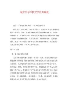 城北中學(xué)學(xué)校安全檢查制度