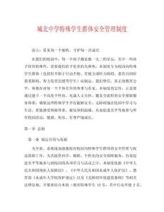 城北中學(xué)特殊學(xué)生群體安全管理制度
