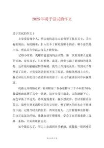 2025年勇于嘗試的作文