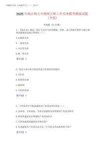 2025年統(tǒng)計(jì)師之中級(jí)統(tǒng)計(jì)師工作實(shí)務(wù)模考模擬試題(全優(yōu))