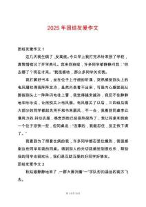 2025年團結友愛作文