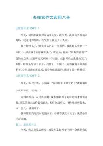 去理發(fā)作文實(shí)用八份