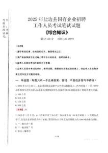 2025年鹽邊縣國企考試真題