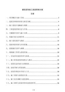 建筑裝飾施工進(jìn)度管理方案