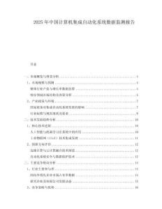 2025年中國計算機集成自動化系統(tǒng)數(shù)據(jù)監(jiān)測報告