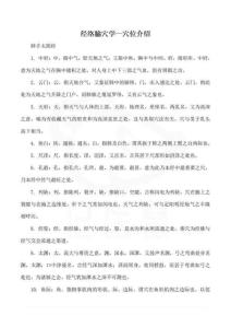 醫學學科：經絡腧穴學—穴位介紹