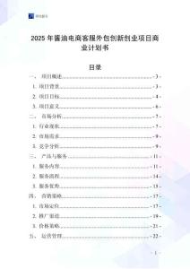 2025年醬油電商客服外包創(chuàng)新創(chuàng)業(yè)項(xiàng)目商業(yè)計(jì)劃書