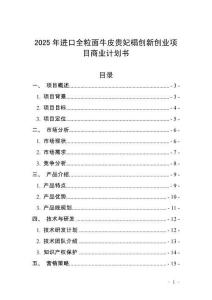 2025年進(jìn)口全粒面牛皮貴妃榻創(chuàng)新創(chuàng)業(yè)項目商業(yè)計劃書