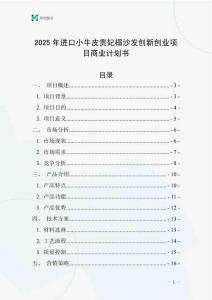 2025年進(jìn)口小牛皮貴妃榻沙發(fā)創(chuàng)新創(chuàng)業(yè)項目商業(yè)計劃書