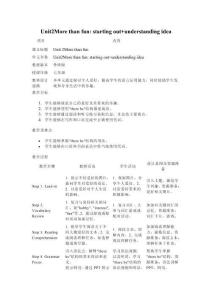 外研版（2024）七年級(jí)上冊(cè) 教學(xué)設(shè)計(jì)---Unit2 More than fun starting out understanding idea