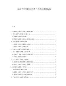 2025年中國連續(xù)式提升機(jī)數(shù)據(jù)監(jiān)測報(bào)告