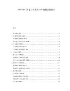 2025年中國電動(dòng)理發(fā)剪刀片數(shù)據(jù)監(jiān)測報(bào)告