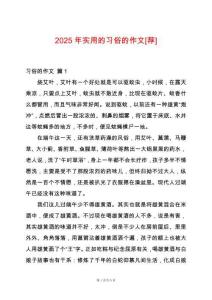 2025年實用的習俗的作文[薦]