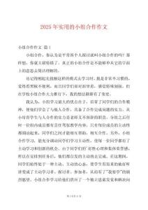 2025年實(shí)用的小組合作作文
