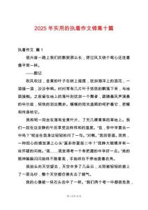 2025年實(shí)用的執(zhí)著作文錦集十篇