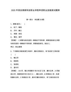 2025年西安高新科技職業學院單招職業技能測試題庫附答案詳解（實用）