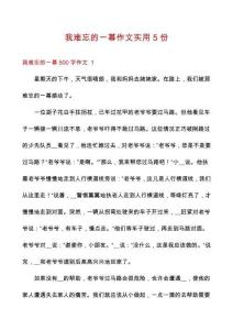 我難忘的一幕作文實用5份