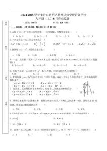 2024-2025紫金山九年級(jí)8月 月考（試題）