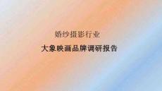 婚紗攝影行業大象映畫品牌調研報告
