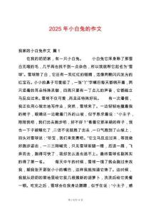 2025年小白兔的作文