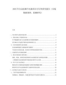 2025年自动扶梯节电器项目可行性研究报告（市场数据调查、监测研究）