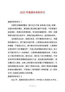 2025年展望未來的作文