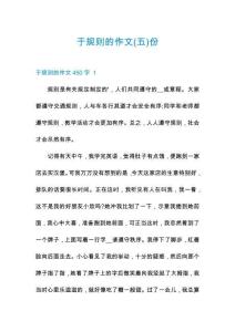 于規(guī)則的作文份