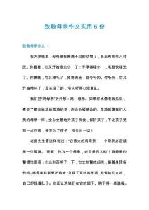 致敬母親作文實(shí)用6份