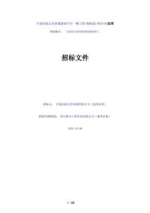 寧波沿海公共管廊基礎(chǔ)平臺一期工程項(xiàng)目I標(biāo)監(jiān)理招標(biāo)文件