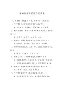 搬磚師傅考試題目及答案