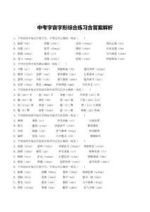 中考字音字形綜合練習含答案解析