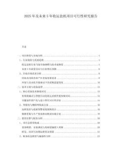2025年及未來5年收運鹽機項目可行性研究報告