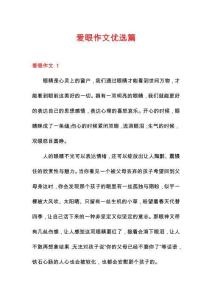 愛眼作文優(yōu)選篇