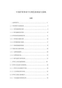 中國護理事業(yè)中長期發(fā)展規(guī)劃與策略