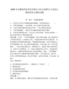 2025年安徽錢營孜發(fā)電有限公司社會招聘2人考前自測高頻考點(diǎn)模擬試題及答案詳解（奪冠系列）