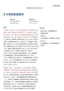 9月高頻數據跟蹤