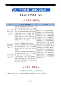 專題32 力學實驗（二）十年（2016-2025）高考《物理》全國真題分類匯編