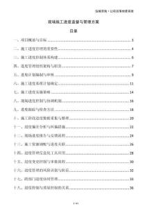 現(xiàn)場施工進度監(jiān)督與管理方案