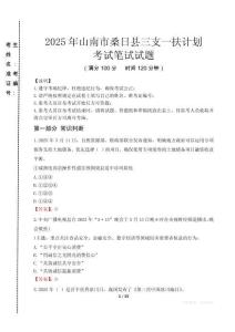 山南市桑日縣三支一扶考試真題2025