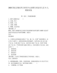 2025國(guó)家文物局考古研究中心招聘專業(yè)技術(shù)人員11人模擬試卷及參考答案詳解