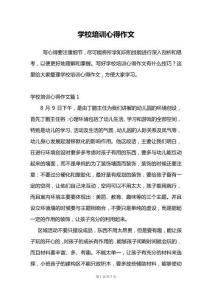 學(xué)校培訓(xùn)心得作文