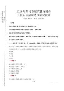 2024年鶴崗市綏濱縣電視臺招聘考試真題