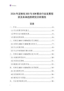 2026年定制化SEO與SEM整合行業(yè)發(fā)展現(xiàn)狀及未來趨勢研究分析報(bào)告